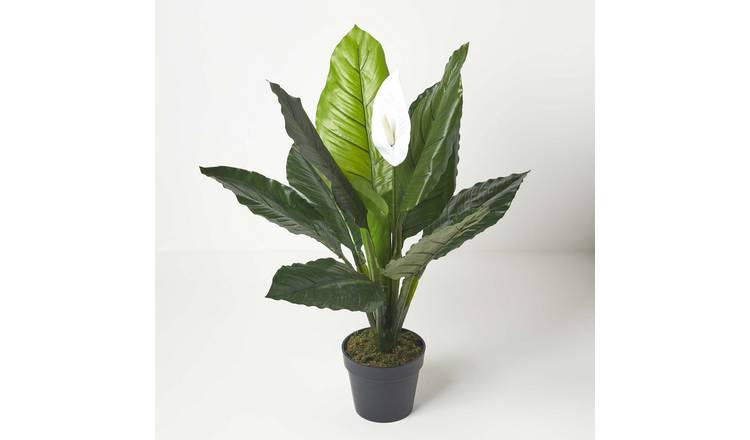 Homescapes Handcrafted Artificial Peace Lily Plant - White
