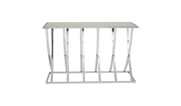 Orsina Reena Mirrored Console Table – Silver