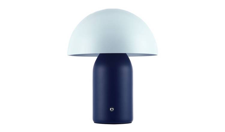 Happy Homewares Rechargeable Mushroom in Midnight and Nova Table Lamp - 20cm