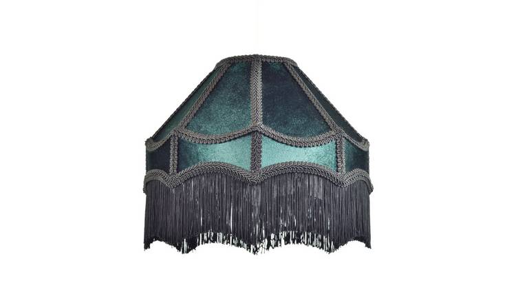 Happy Homewares Victorian Empire in Dark Emerald Velvet Lampshade - 30cm
