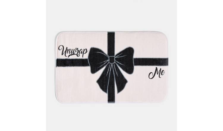 OHS Unwrap Me Slogan Bath Mat - 45 x 75cm - Mono