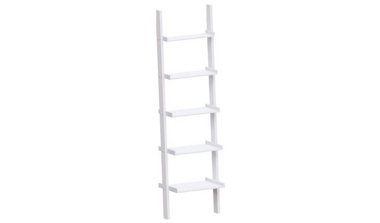 Vida Designs York 5 Tier Ladder Bookcase - White