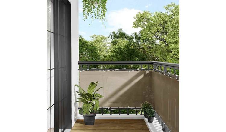 Walplus Polyester Oxford Balcony Screen - Taupe - 75 x 800 cm