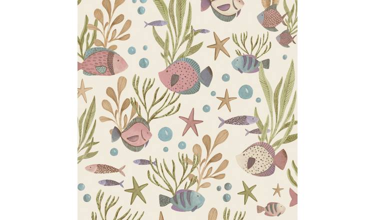 Grandeco Nemo Sealife Fish Nursery Textured Wallpaper - Multi