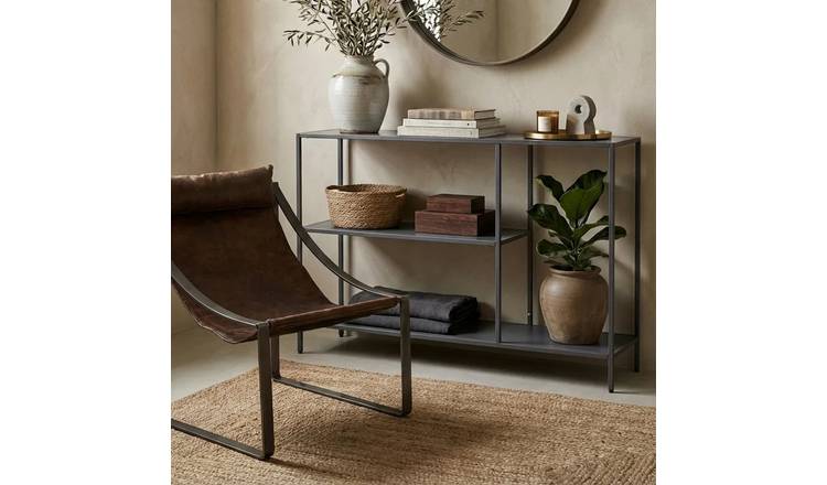 Orsina Acero Metal Console Table – Grey