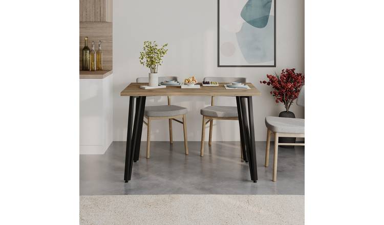 Decortie Xana Wood-Effect Particleboard Dining Table - Natural Wood