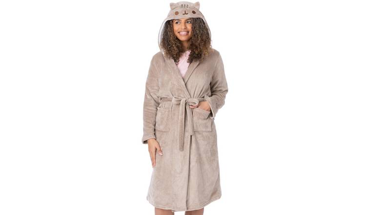 Pusheen Pusheen The Cat Adult Small Womens Hooded Bathrobe - Brown