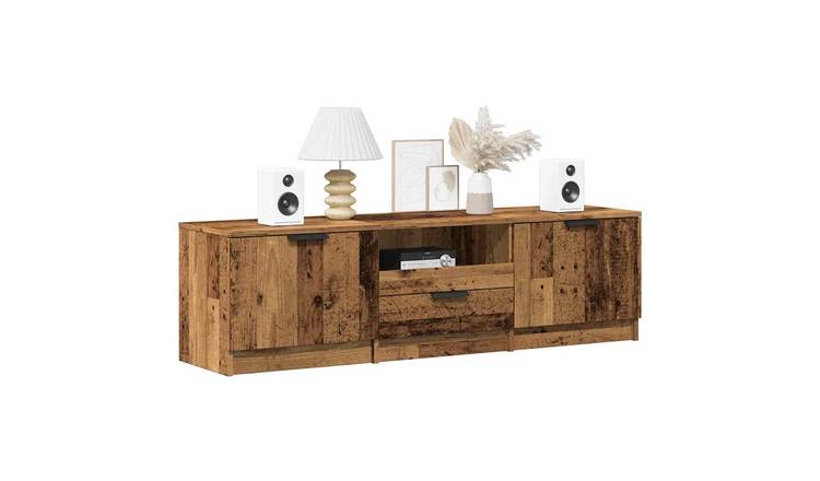 Walplus Engineered Wood TV Cabinet - Dark Wood - 140 x 35 x 40 cm