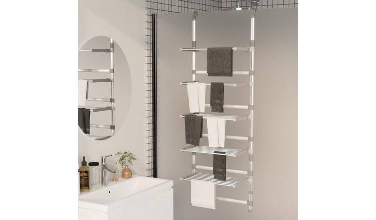 Walplus Silver 3-Tier Polyethylene Hanging Laundry Drying Rack