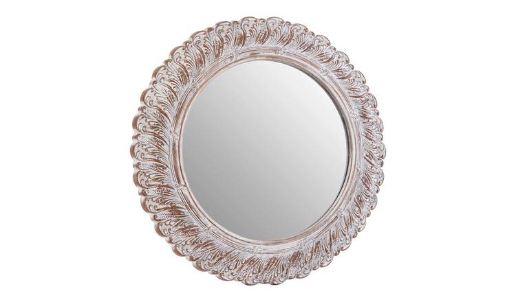 Orsina Plume Antique Acanthus Leaf Wall Mirror – Grey
