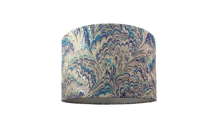 Happy Homewares Multicoloured Peacock Print in Soft Cotton Lampshade - 30cm