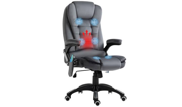 Vinsetto Velvet Fabric Executive Computer Desk Chair - Grey
