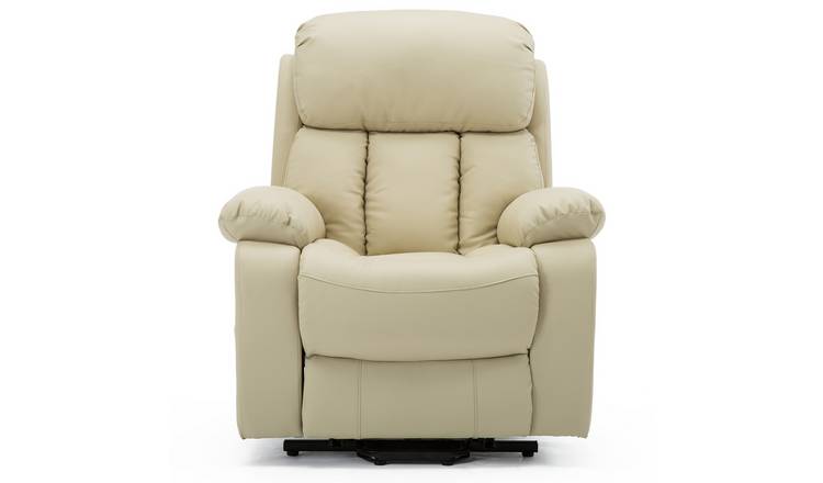 Furniture Online Chester Single Motor Rise Recliner Heat & Massage Chair - Cream