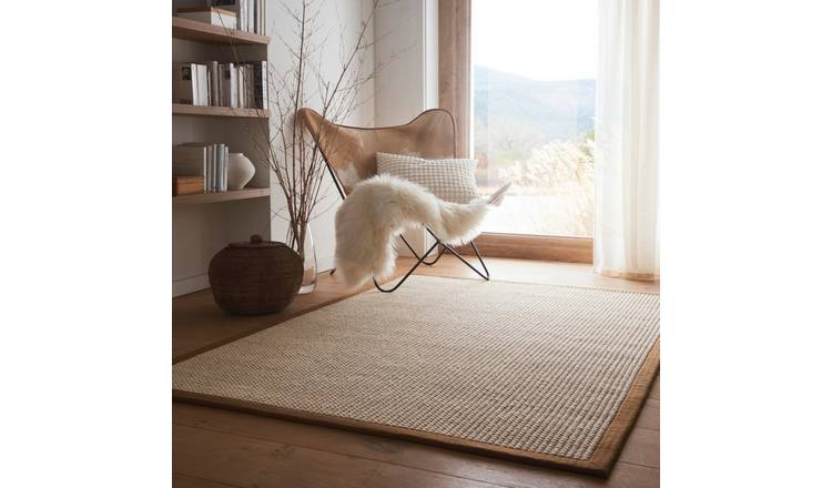 Mega Flooring Brown Modern Bordered Rug - 120 x 170cm