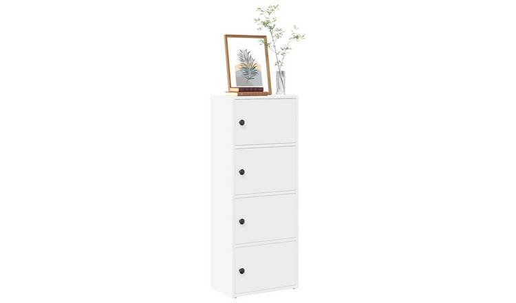 Walplus Engineered Wood Bookcase - White - 40 x 24 x 102 cm
