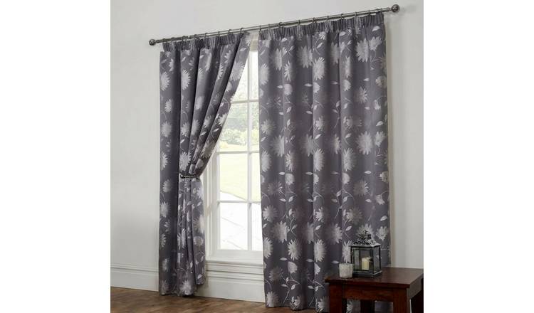 Emma Barclay Freya Pencil Pleat Curtains - Silver - 168 x 229cm