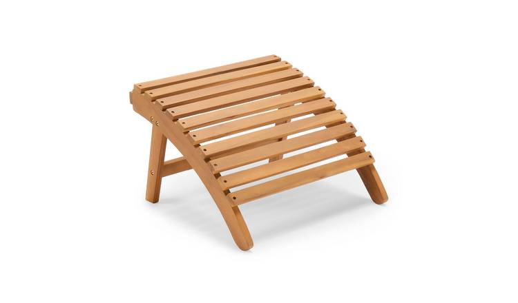 Vonhaus Hudson Acacia Wood Chair Footstool - Brown