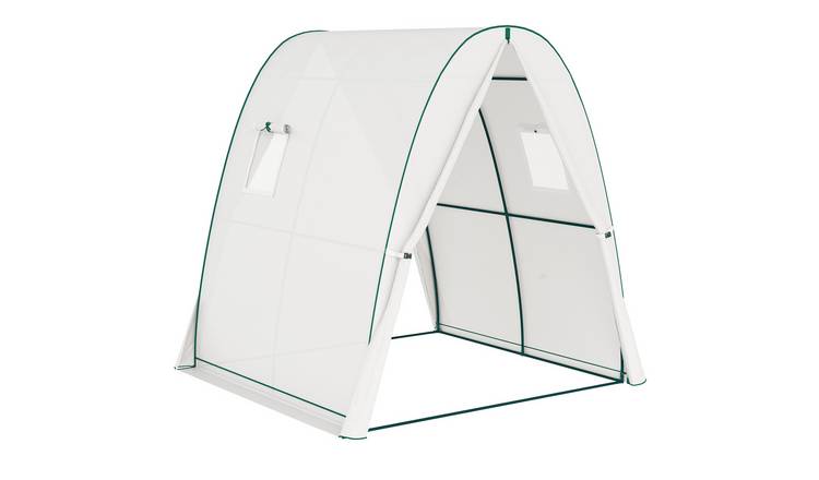 Outsunny PE Walk-In Polytunnel Greenhouse – White