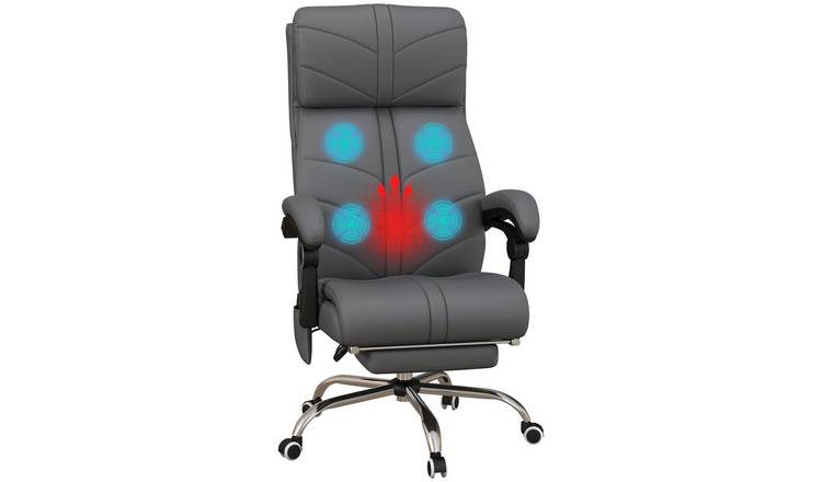 Vinsetto 4 Point Vibration Heating Massage Office Chair - Grey