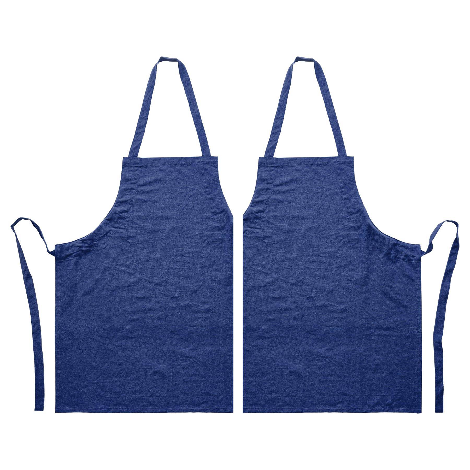 Nicola Spring Cotton Kitchen Bib Aprons Pack of 2 - Navy - Image 1