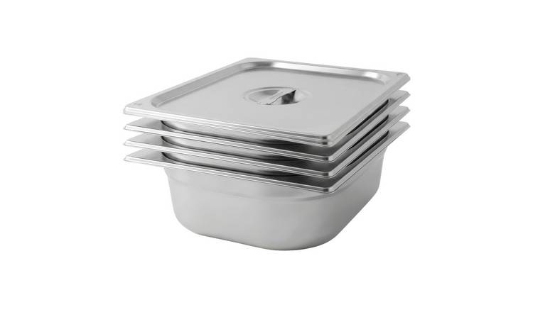 Argon Tableware Gastronorm Containers with Lids 1/2 - 5.5L - Set of 4