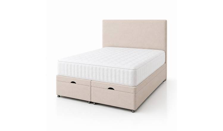 Comfy Deluxe  Plain  3ft Single  End Lift Ottoman Bed Set - Cream