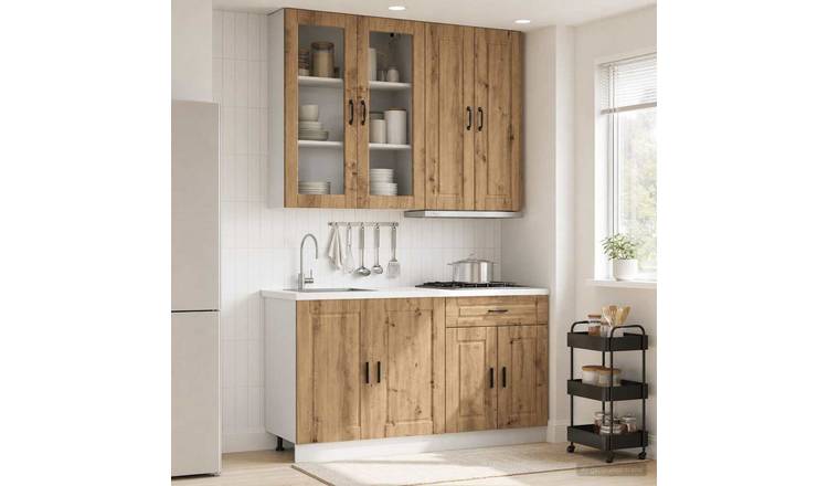 Walplus 4 Piece Engineered Wood Kitchen Unit Set - Artisan Oak