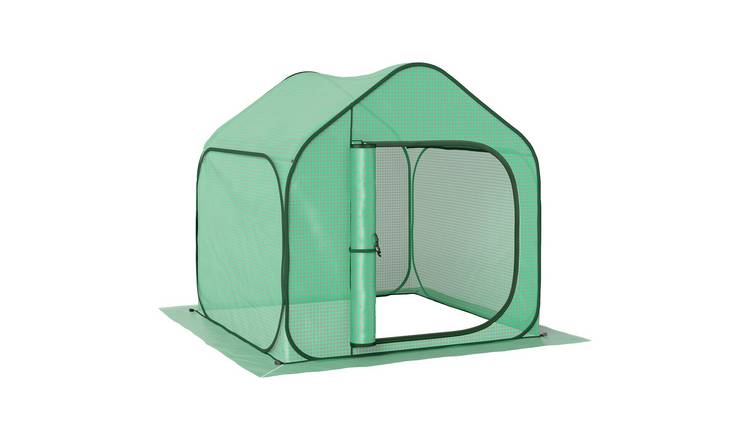 Outsunny Pop Up PE Zip Door Greenhouse – Green