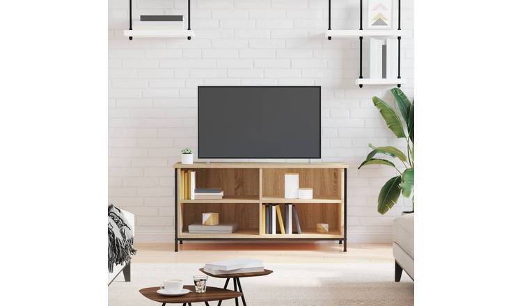 Walplus Engineered Wood TV Cabinet - Light Oak - 100 x 40 x 50 cm