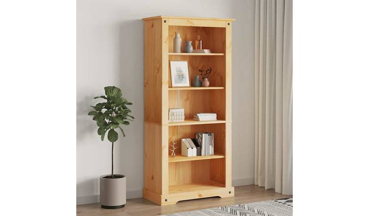 Walplus Solid Pine Bookcase - Brown - 80 x 40 x 170 cm