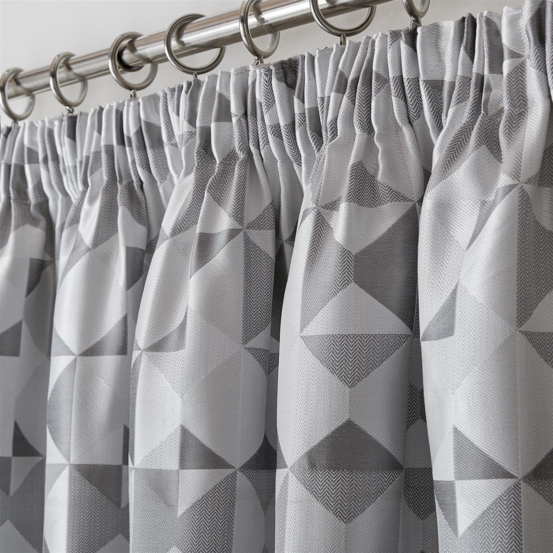 Luxury Living Nordic Lined Pencil Pleat Curtains 117cm x 137cm - Grey - Image 3