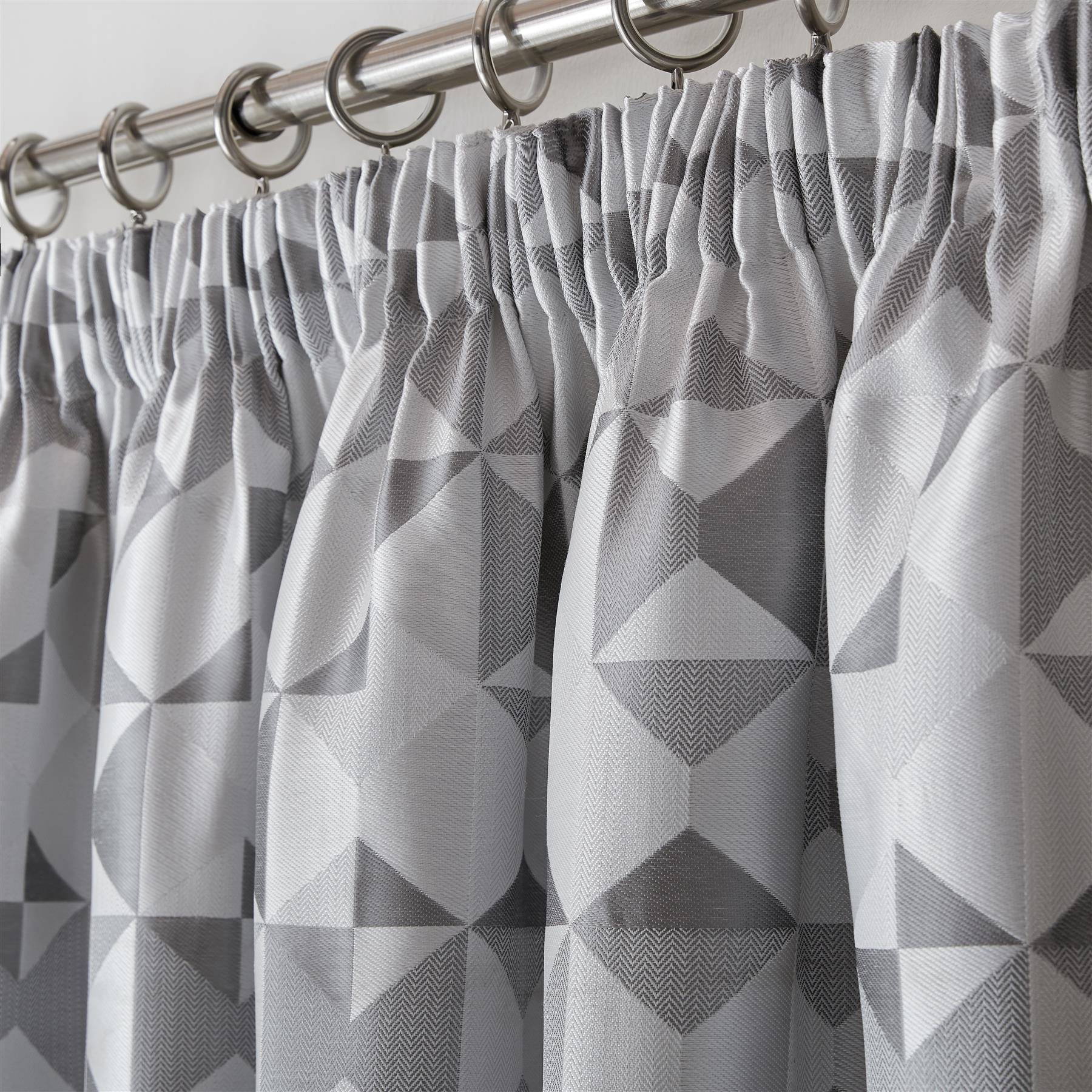 Luxury Living Nordic Lined Pencil Pleat Curtains 117cm x 137cm - Grey - Image 3