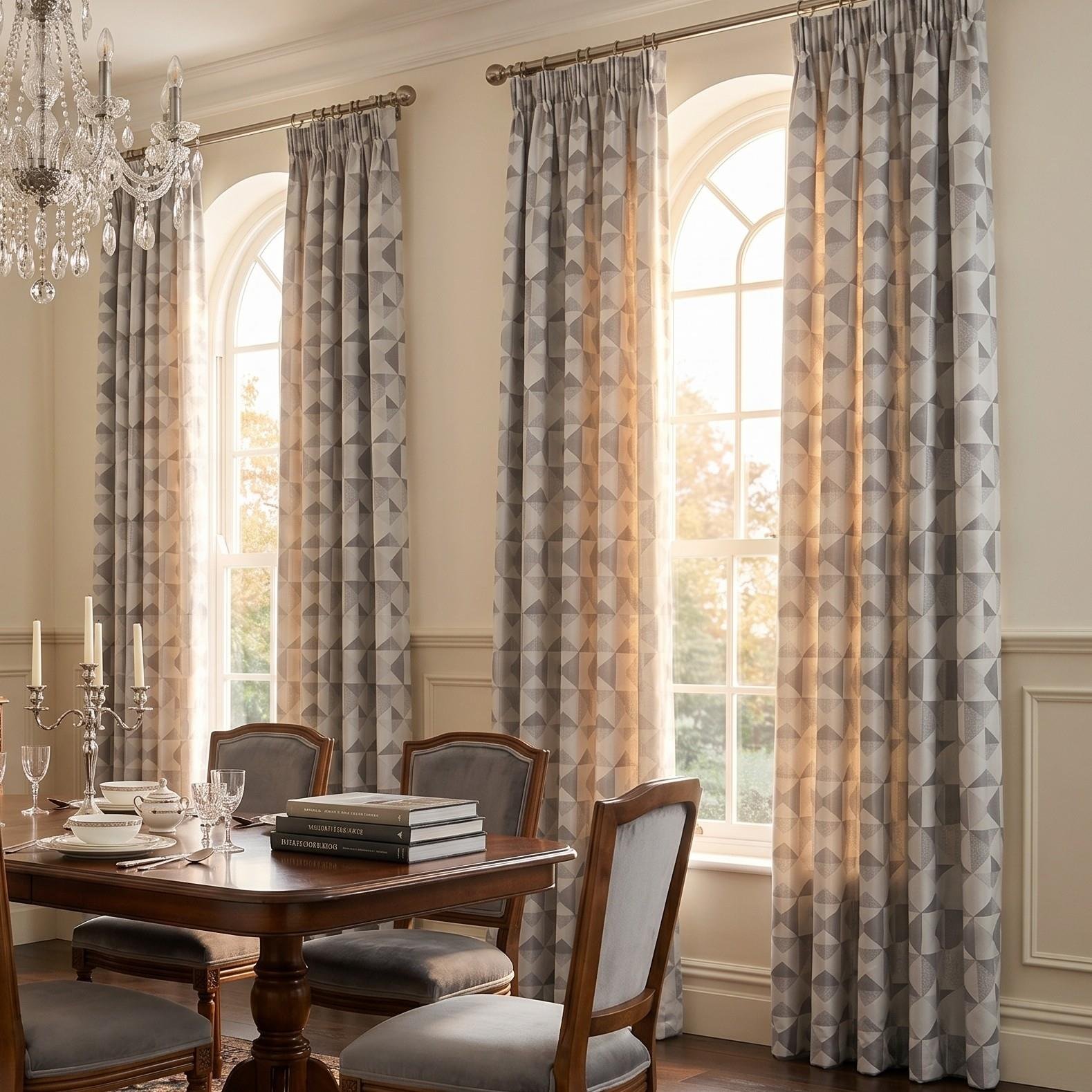 Luxury Living Nordic Lined Pencil Pleat Curtains 117cm x 137cm - Grey - Image 6