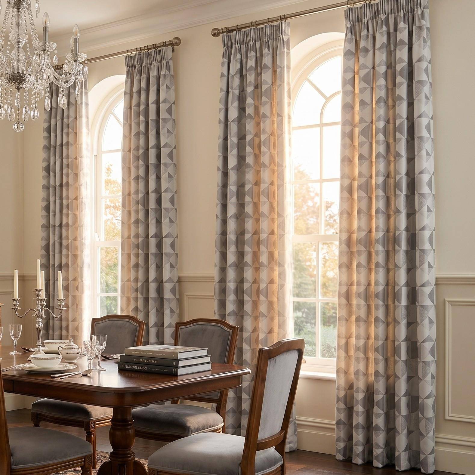 Luxury Living Nordic Lined Pencil Pleat Curtains 117cm x 137cm - Grey - Image 6