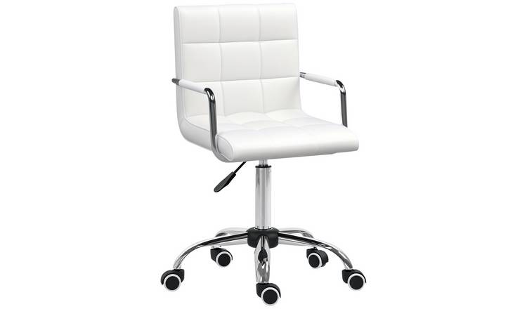 Vinsetto PU Leather Mid Back Makeup Vanity Chair - White