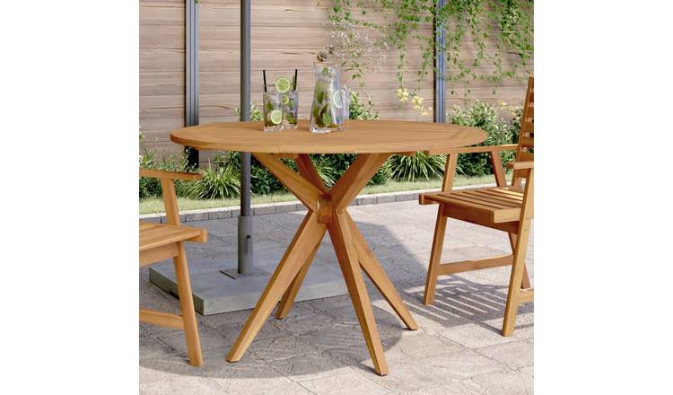 Walplus Solid Acacia Wood Garden Table - Brown - 110 x 75 cm