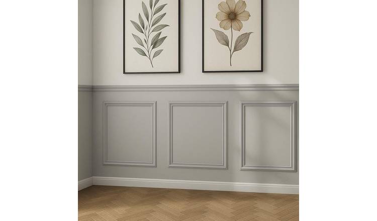 Home Treats 3D Shaker Wall Panelling Kit & Dado Rail - 13 PC