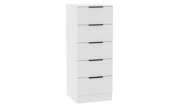 Vida Designs Trega 5 Drawer Narrow Chest - White