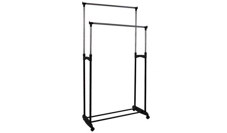 Home Vida Double Rail Garment Rack - Silver