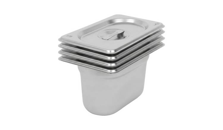 Argon Tableware Gastronorm Containers with Lids 1/9 - 800ml - Set of 4