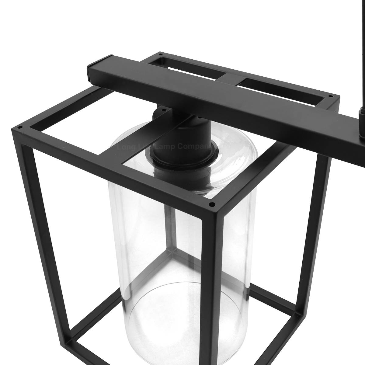 Energy Light Bulbs 3 Light Rectangular Lantern Ceiling Pendant Light - Black - Image 4