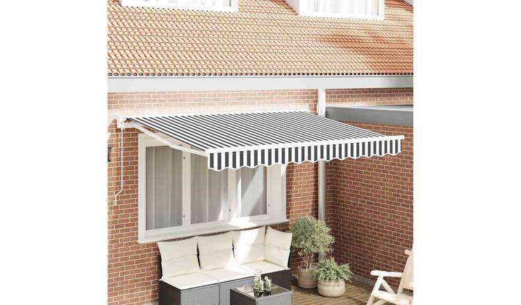 Walplus Polyester Awning Frame - Anthracite and White - 350 x 200 cm