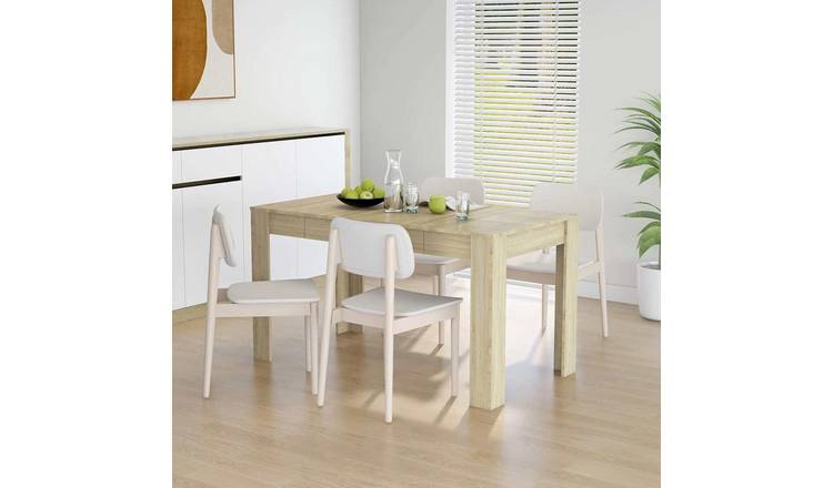 Walplus Engineered Wood Dining Table - Sonoma Oak - 140 x 74.5 x 76 cm