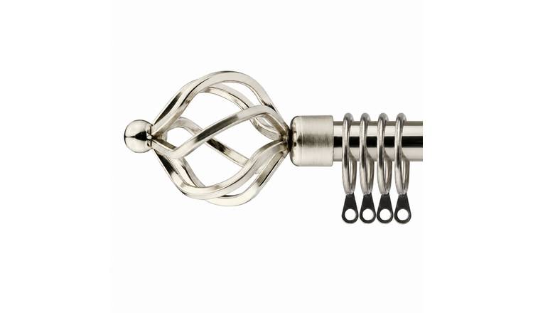 New Edge Blinds 16-19mm Silver Cage Extendable Curtain Pole - 120cm - 210cm