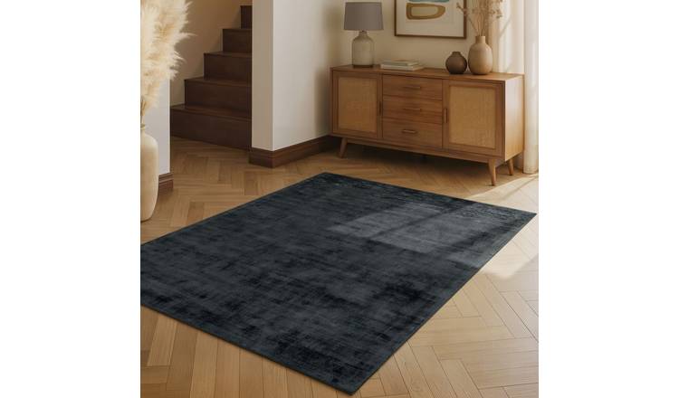 Hanse Home Black Vikosa Jane Plain Rug - 200 x 300cm
