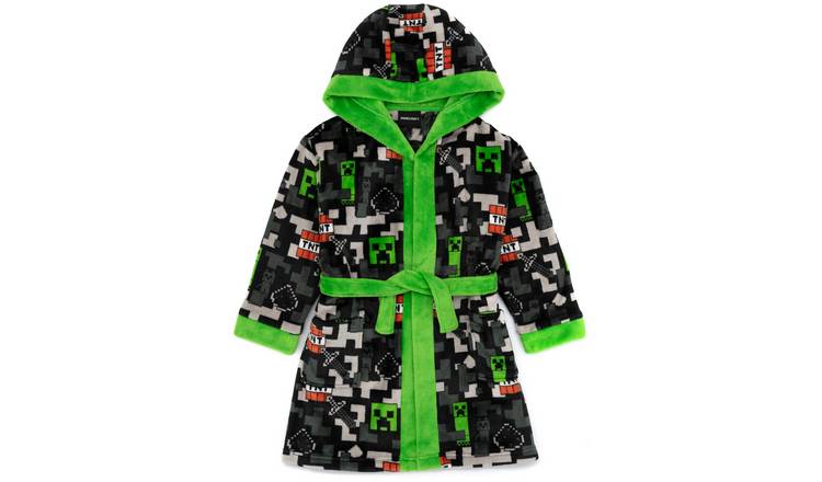Minecraft TNT Kids Boys Hooded Bathrobe 5-6 Years - Multicoloured