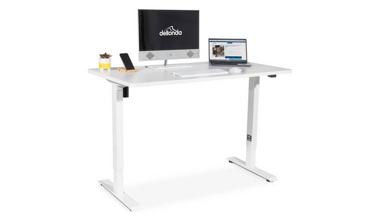 Dellonda Single Motor Adjustable-Height Desk - White