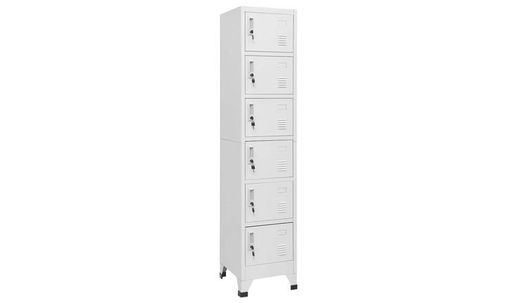 Walplus Steel 6 Door Locker Cabinet - Light Grey - 38 x 40 x 180 cm