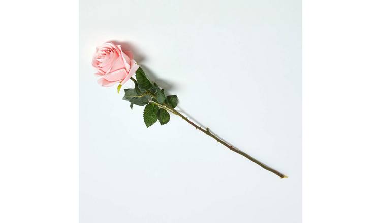 Homescapes Polyester Artificial Rose Single Stem - Pink