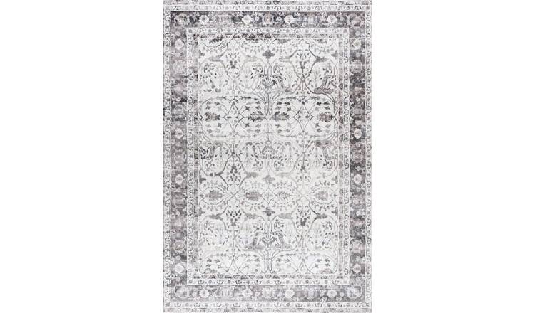 The Rugs Grey Montana Bordered Rug - 80 x 150cm